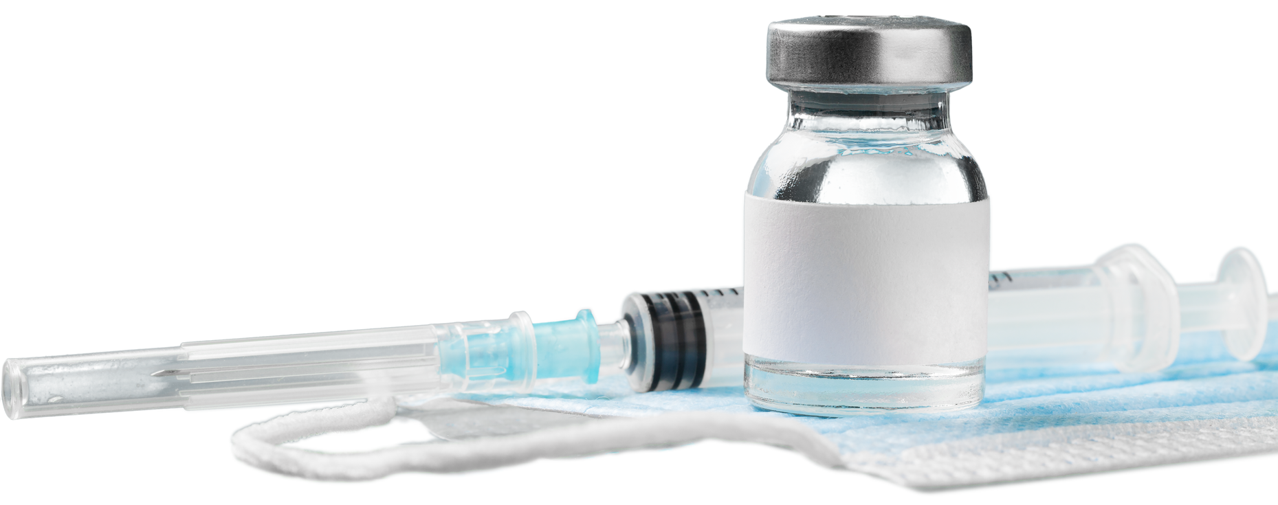 Vaccine and Syringe Injection and Medical Mask